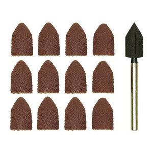 Proxxon Micromot 28 987 Normalkorund Schleifkappen mit Werkzeugträger, 10-teiliges Werkzeugset, Abmessungen: 13 x 9 mm