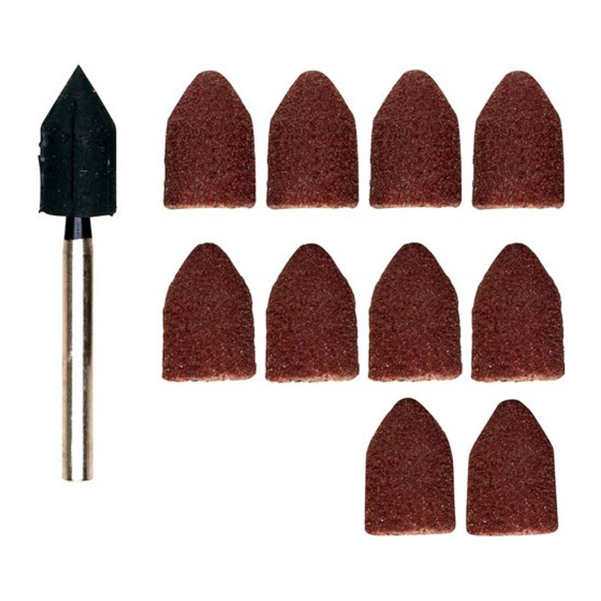 Proxxon Micromot 28 987 Normalkorund Schleifkappen mit Werkzeugträger, 10-teiliges Werkzeugset, Abmessungen: 13 x 9 mm - Bild 2