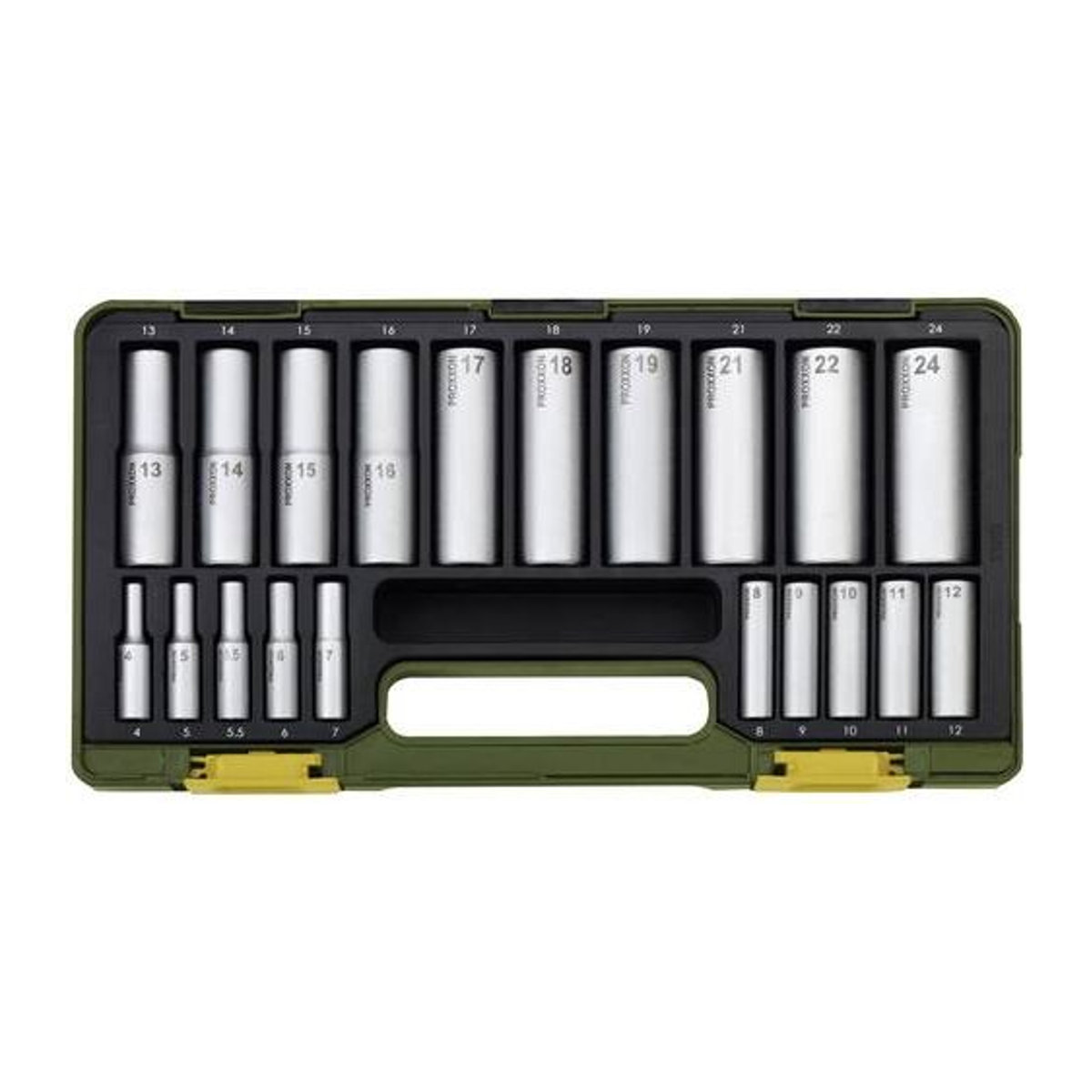 Proxxon Steckschlüsselsatz Industrial 20-teilig aus Stahl und Kunststoff mit 6,3 mm und 12,5 mm - Bild 1
