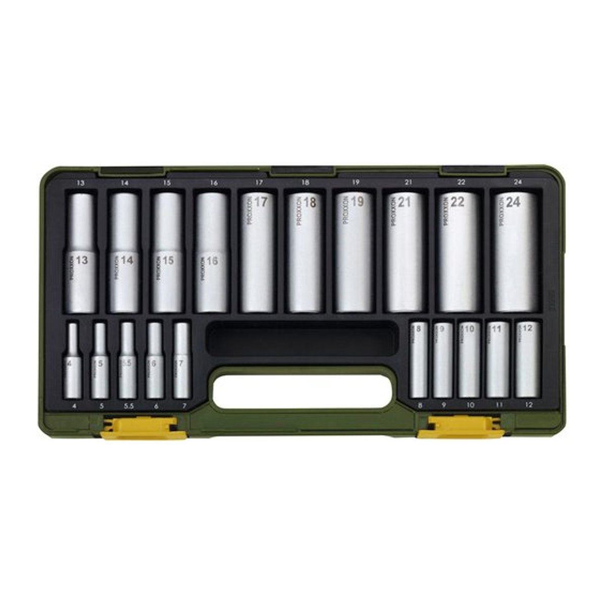 Proxxon Steckschlüsselsatz Industrial 20-teilig aus Stahl und Kunststoff mit 6,3 mm und 12,5 mm - Bild 2