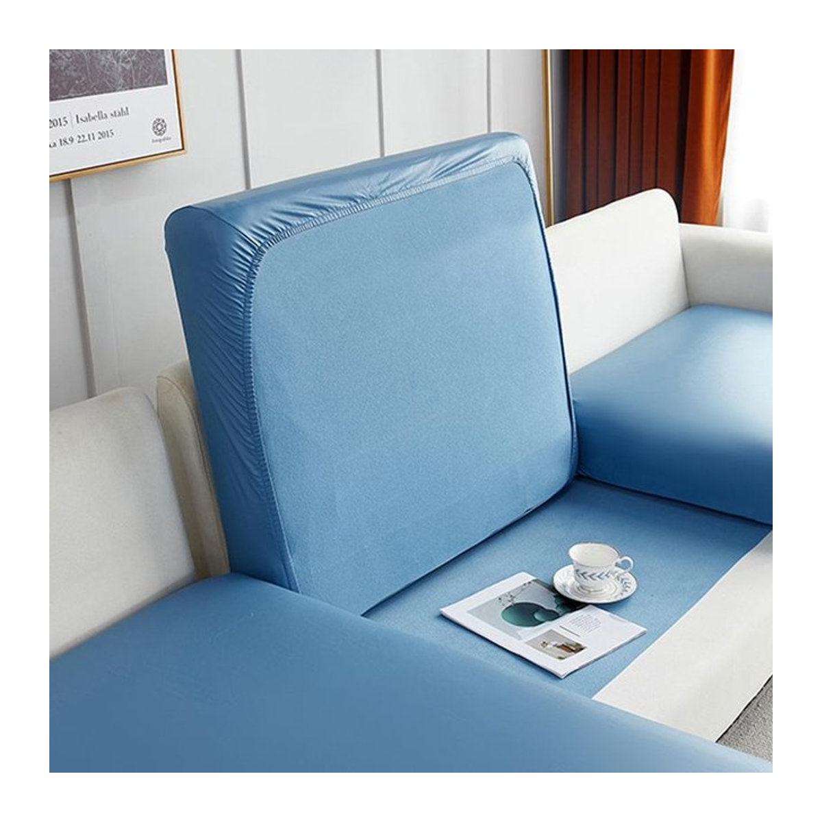 Pu Wasserdichte und elastische Sofa Kissen Abdeckung von A Family Of Home Textiles in einfarbiger Ausführung als Schutzbezug für dein Sofa - Bild 1
