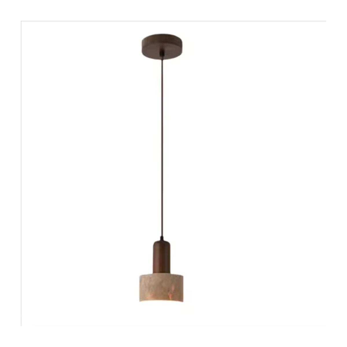 Pumous Wabi Sabi Pendelleuchte aus gelbem Travertin Marmor für Esszimmer, Küche oder Schreibtisch - Bild 4