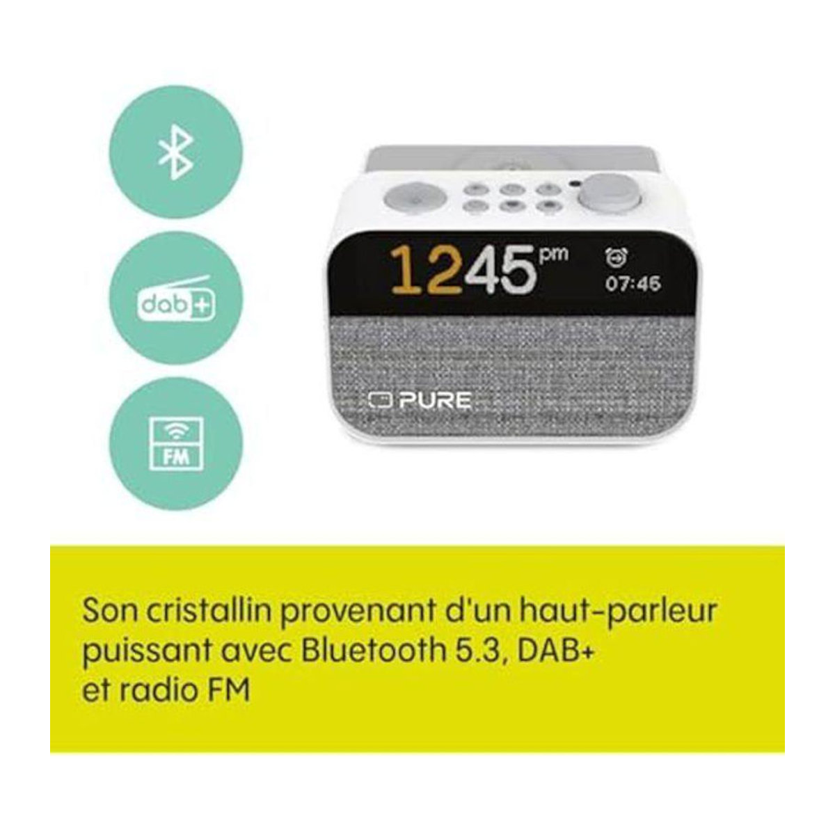 Pure Moment Charge Radiowecker mit DAB/DAB+ und digitaler Anzeige in Cotton White - Bild 2