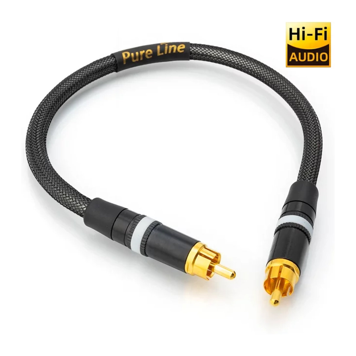 Pureline HIFI 75Ohm Digitales Koaxial RCA Audio Kabel mit Silber überzogenen OCC-Leitern und Aluminium-Abschirmung in Schwarz und Silber - Bild 1