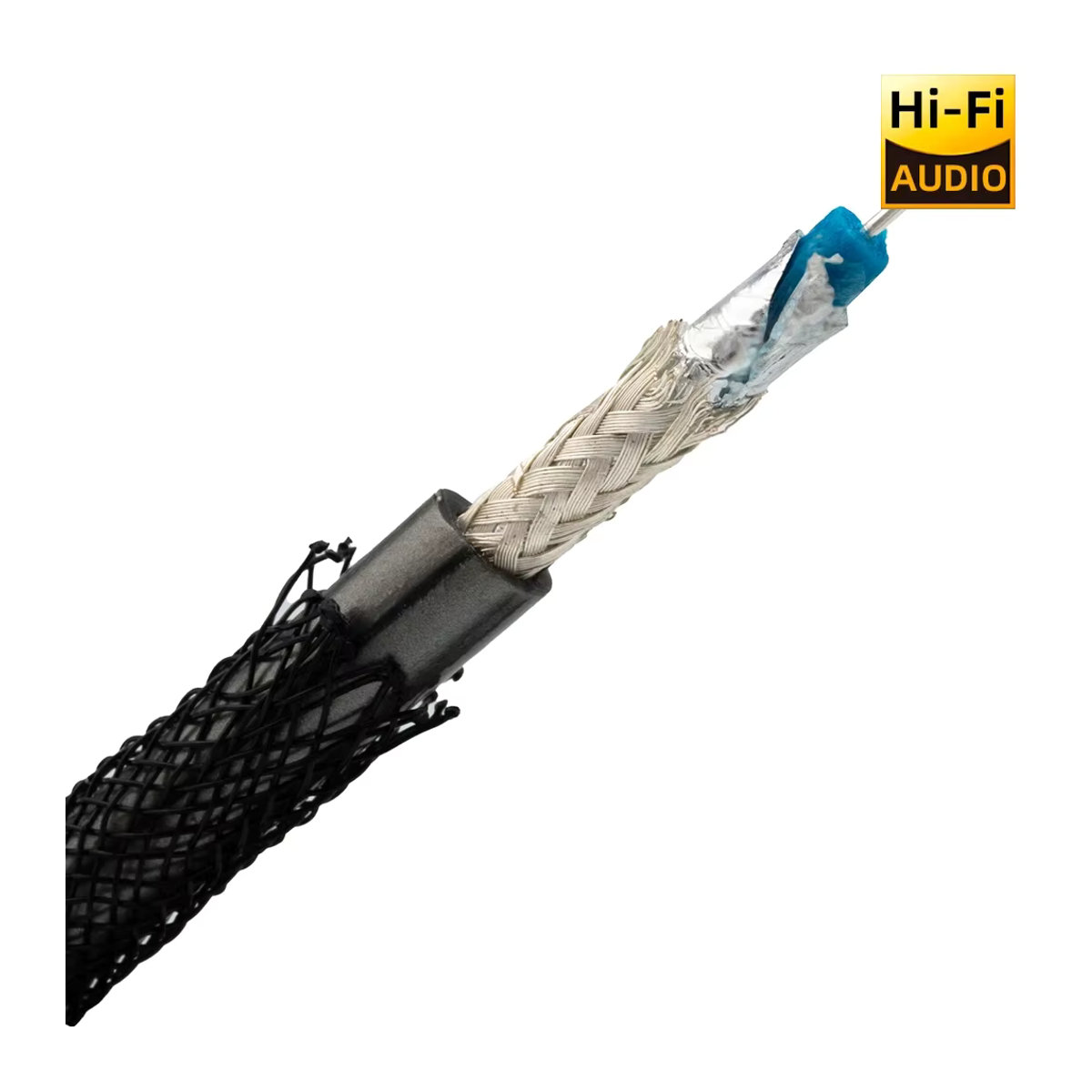 Pureline HIFI 75Ohm Digitales Koaxial RCA Audio Kabel mit Silber überzogenen OCC-Leitern und Aluminium-Abschirmung in Schwarz und Silber - Bild 2
