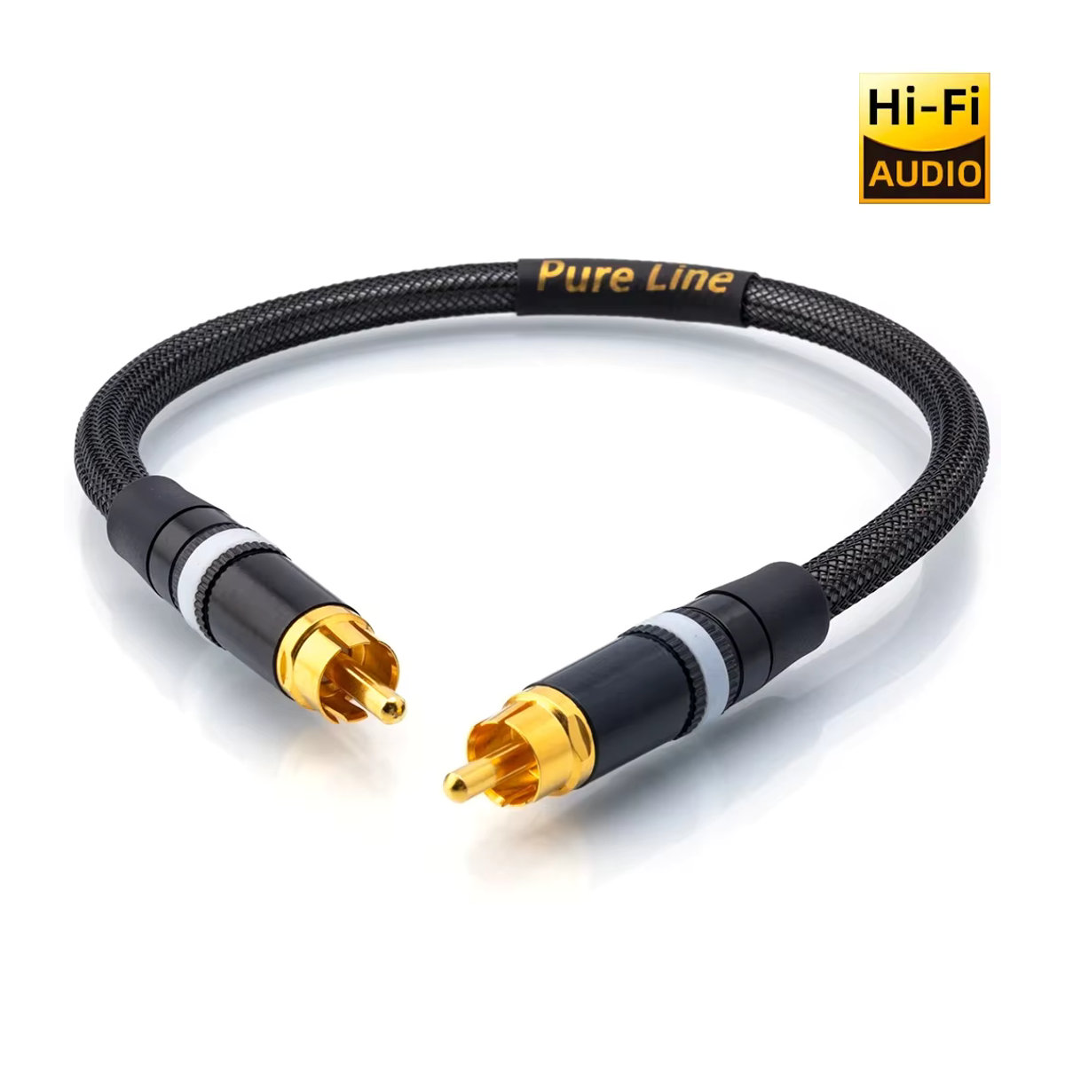 Pureline HIFI 75Ohm Digitales Koaxial RCA Audio Kabel mit Silber überzogenen OCC-Leitern und Aluminium-Abschirmung in Schwarz und Silber - Bild 5