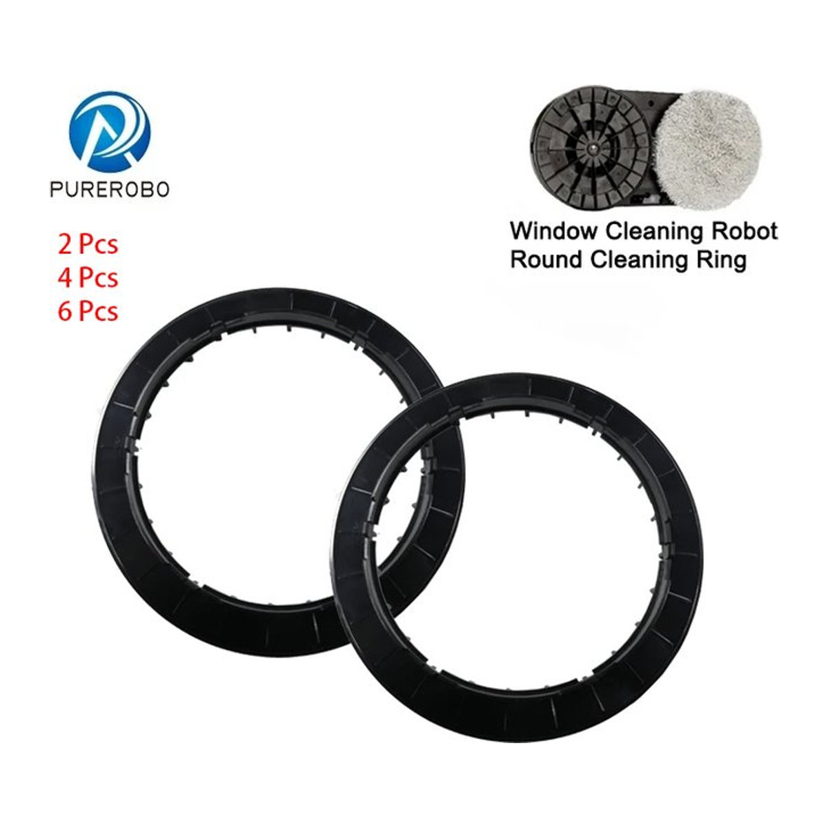 Purerobo W-R3S W-R1 Fensterputzroboter Ersatzteil Mopphalter runder Ring Schwarz - Bild 1