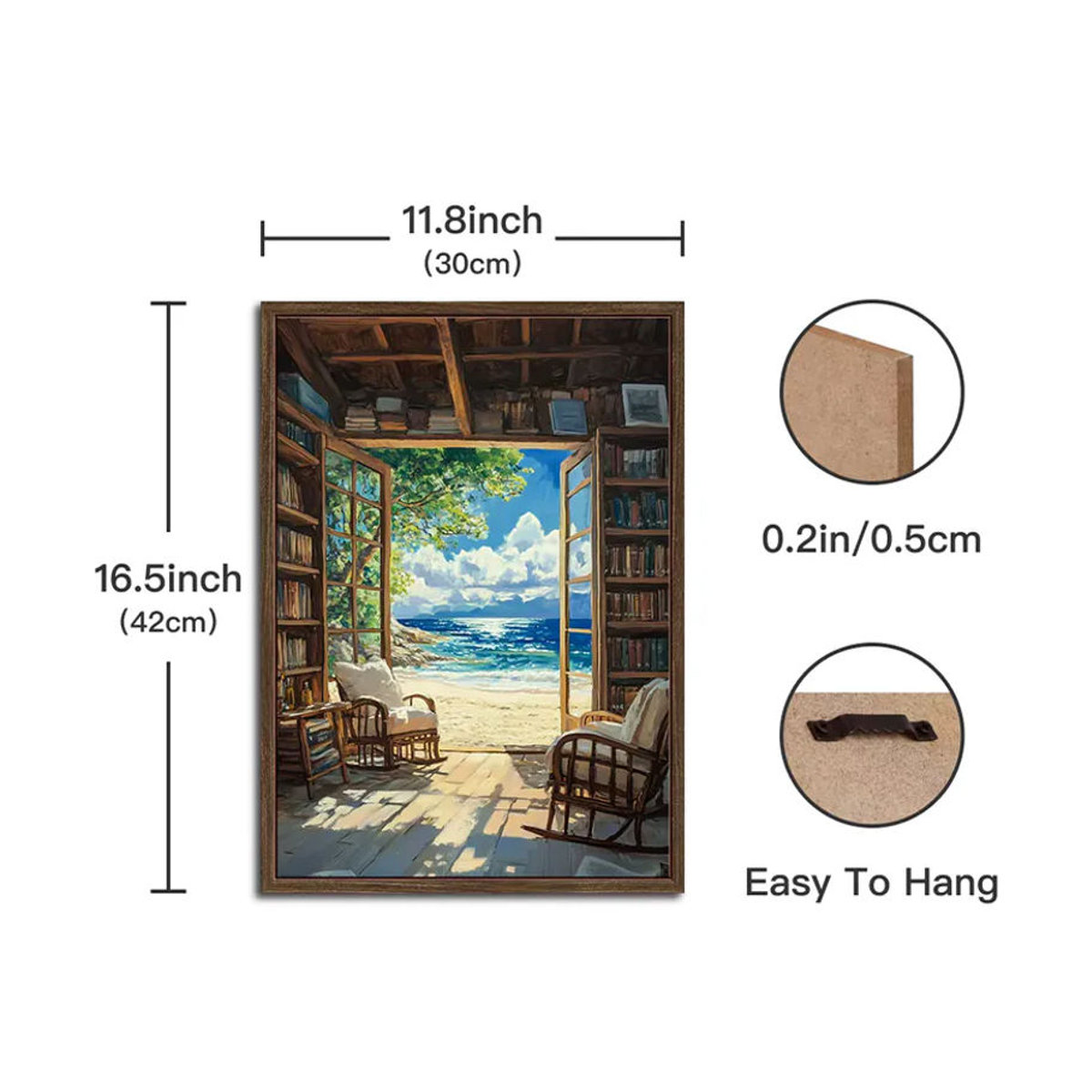 Putuo Decor Landschaftsmalerei als dekoratives Holzgemälde in mehrfarbigem Design für deine Wanddekoration - Bild 3