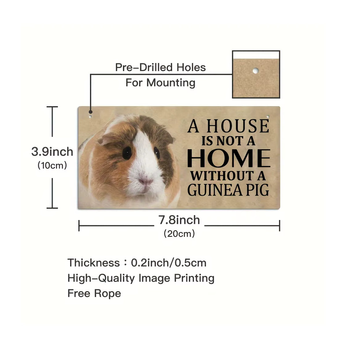 Putuo Decor Meerschweinchen Holzschild als dekorative Tafel für Garten, Veranda und Terrasse - Bild 2