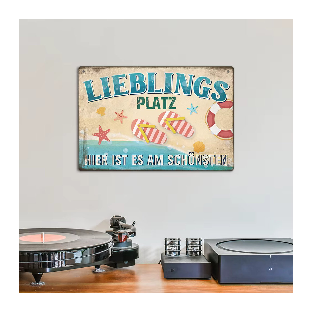 Putuo Decor Vintage Metallblechschild Lieblingsplatz Hier Ist Es Am Schönsten Wandkunst-Dekor - Bild 2