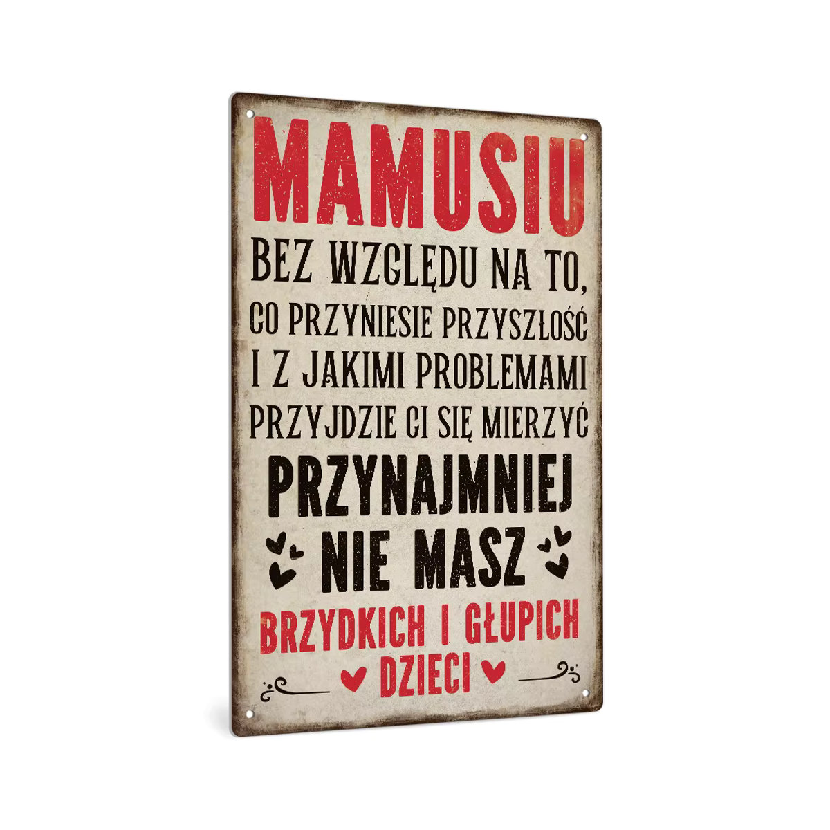 Putuo Decor Vintage Metallblechschild Wandkunstdekoration für Mama in Weiß, B/H: 20 x 30 cm - Bild 2