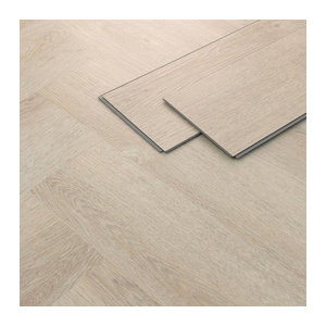 PVC Vinylboden Bodenbelag Set in Eiche hell im Fischgrät-Design mit Klick-System, 4,2 mm Stärke für 1,56 m²