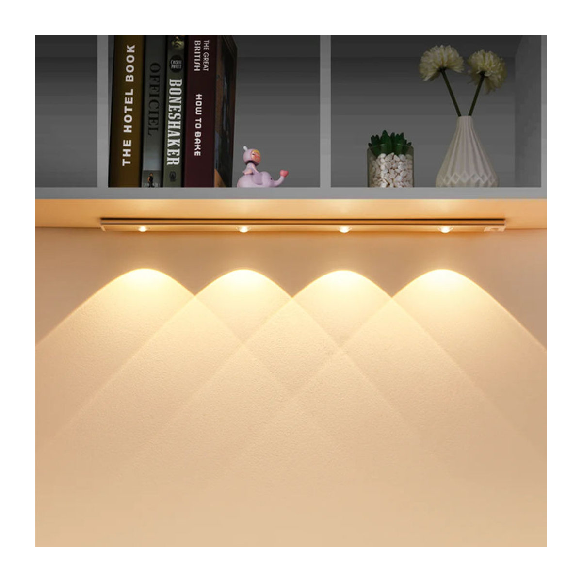 Pzsunly LED Nachtlicht mit USB-Anschluss und Bewegungssensor, ultra dünne kabellose Innenbeleuchtung für Küche, Schrank und Schlafzimmer, minimalistisches Design - Bild 1
