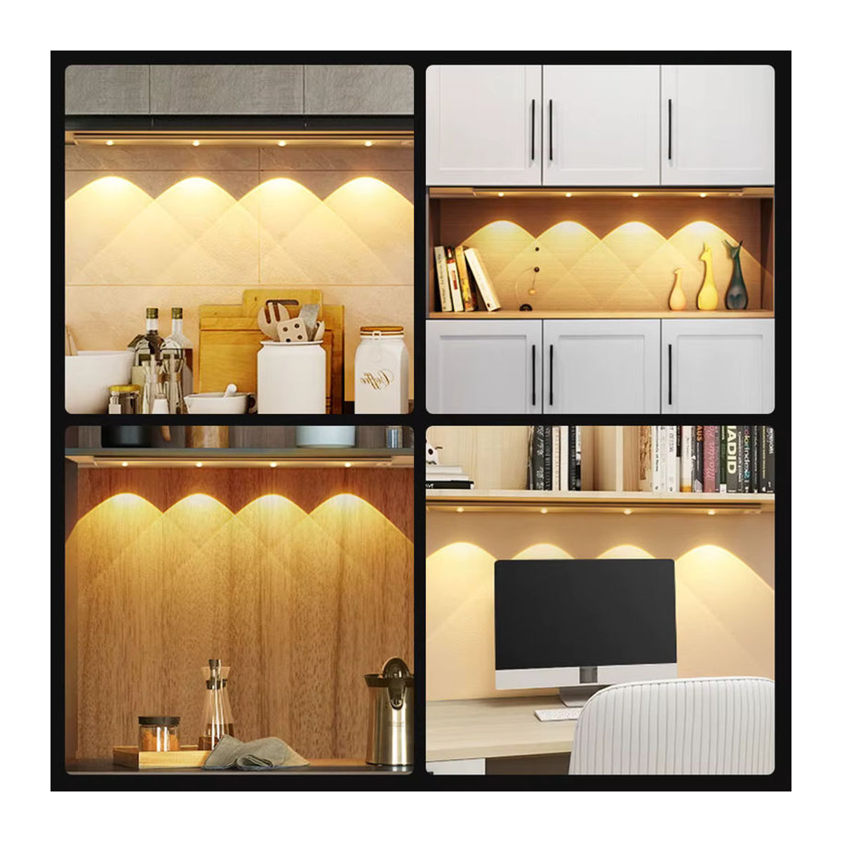 Pzsunly LED Nachtlicht mit USB-Anschluss und Bewegungssensor, ultra dünne kabellose Innenbeleuchtung für Küche, Schrank und Schlafzimmer, minimalistisches Design - Bild 5