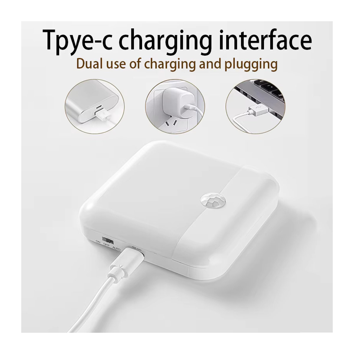 Pzsunly Minimalistisches LED Nachtlicht mit Bewegungssensor und USB-Type-C Aufladung für Schlafzimmer, Küche und Flur - Bild 3