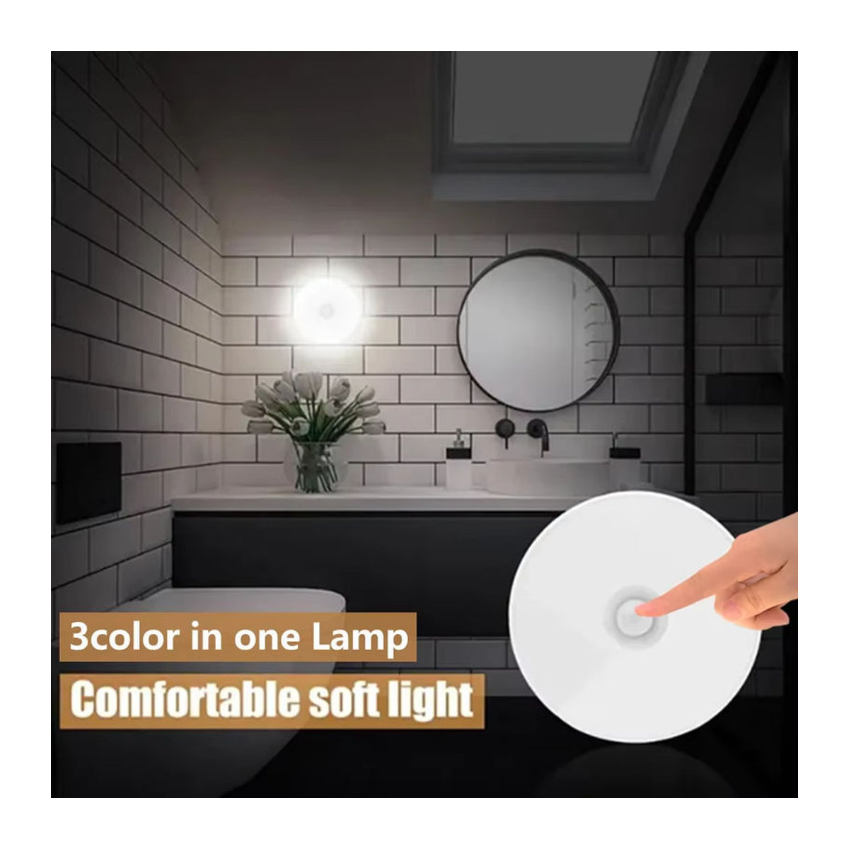Pzsunly Minimalistisches LED Nachtlicht mit USB-Ladefunktion und Tastenschalter für Schrank, Küche und Treppe - Bild 2