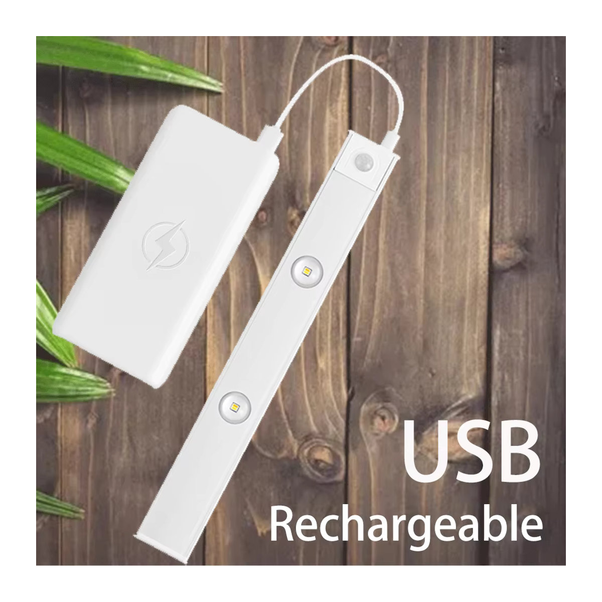 PZSUNLY USB aufladbare LED Schrankbeleuchtung mit Bewegungssensor für Küche und Kleiderschrank in Weiß oder Silber, Länge: 20 cm bis 60 cm - Bild 5