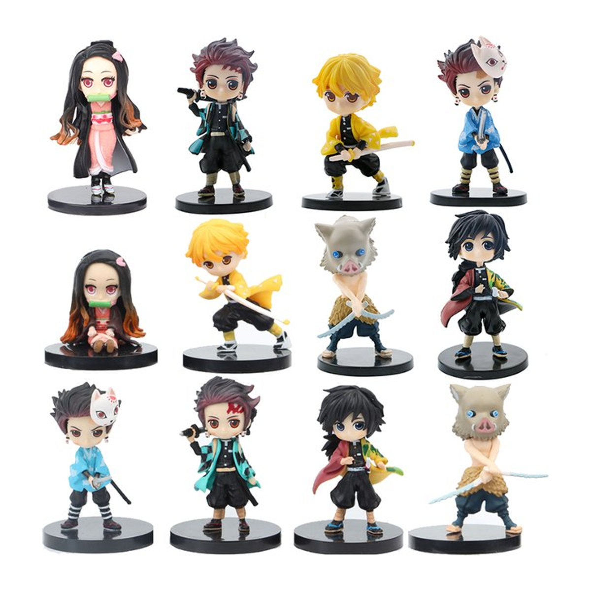 Q Posket Dämon Slayer Kimetsu no Yaiba Figuren Set aus PVC, 6 Stück, mehrfarbig - Bild 1