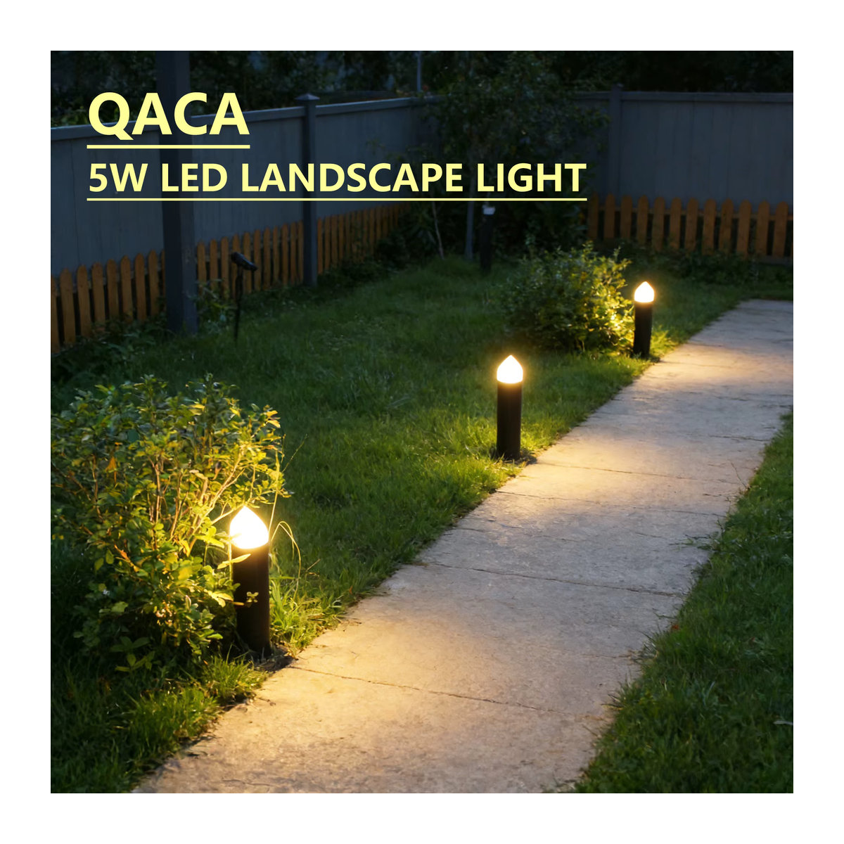 QACA 6er-Pack LED-Gartenleuchten Schwarz, 5 W, IP65 wasserdichte Wegeleuchte im minimalistischen Design - Bild 2