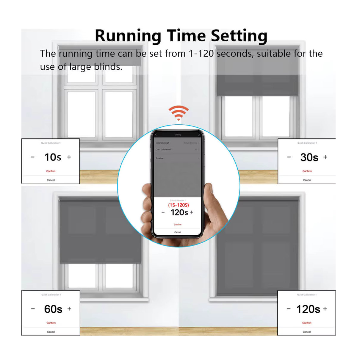 QCSMART Smart Rollos Schalter mit Hintergrundbeleuchtung, Tuya Smart Life App Steuerung, Sprachsteuerung für Google Assistant und Alexa, Schwarz oder Weiß - Bild 5