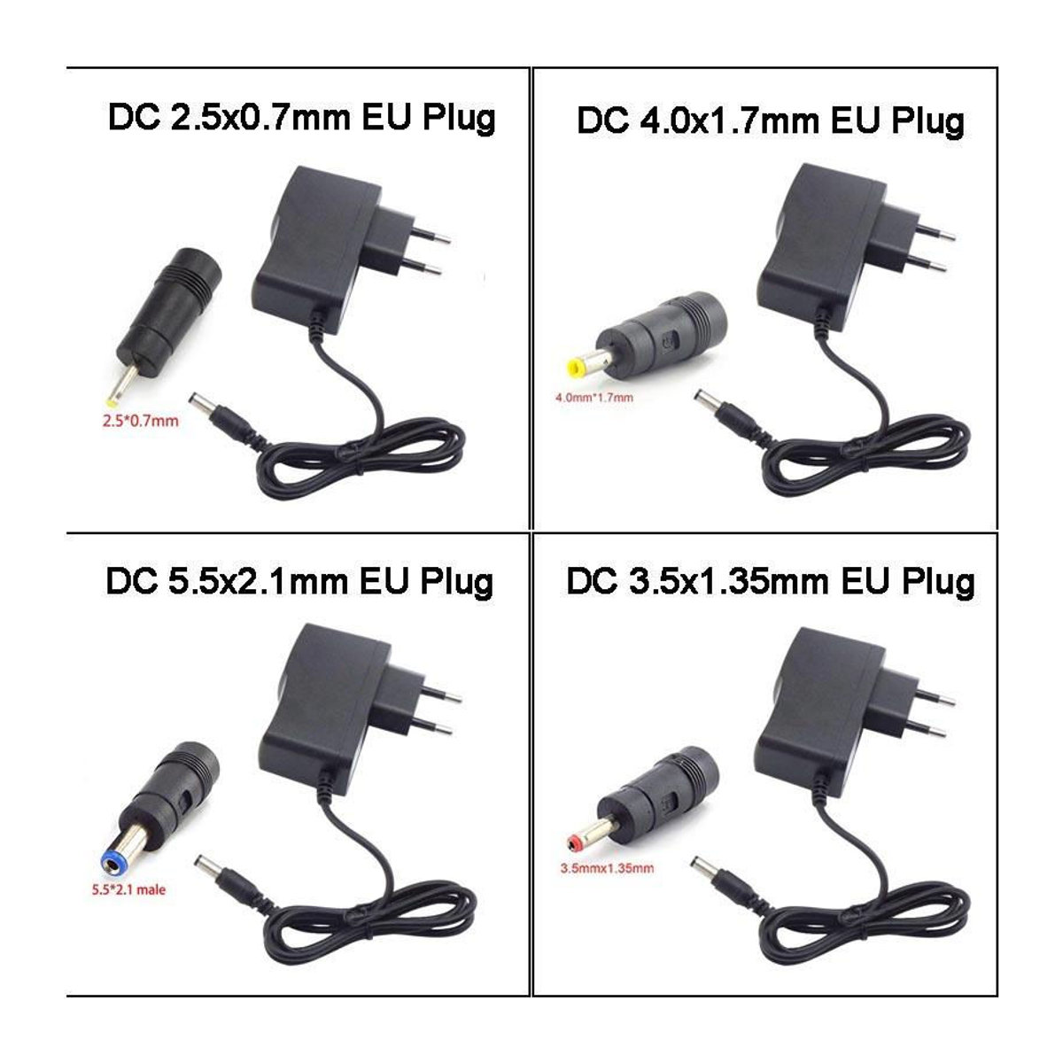 QH1 Netzteil Ladegerät Adapter Konverter DC 6V 1A AC 100-240V mit 3,5x1,35mm Stecker Schwarz - Bild 2