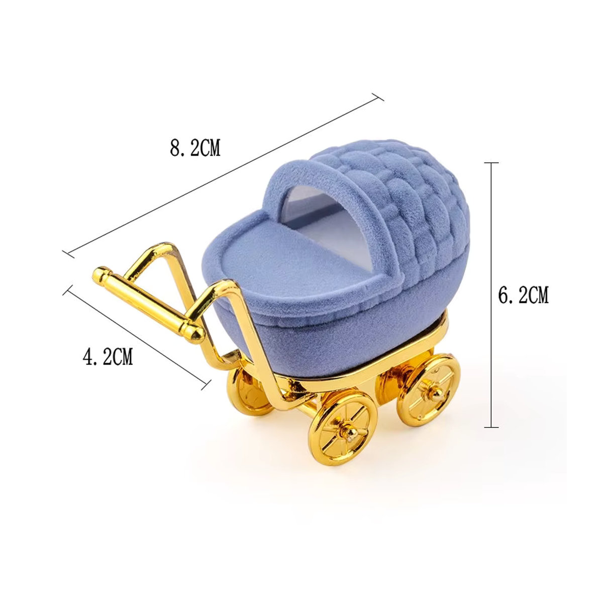 QIAO Schmuckbox aus Samt und Tüll in Lila für Ringe, Ohrringe, Halsketten und Armbänder - Bild 3