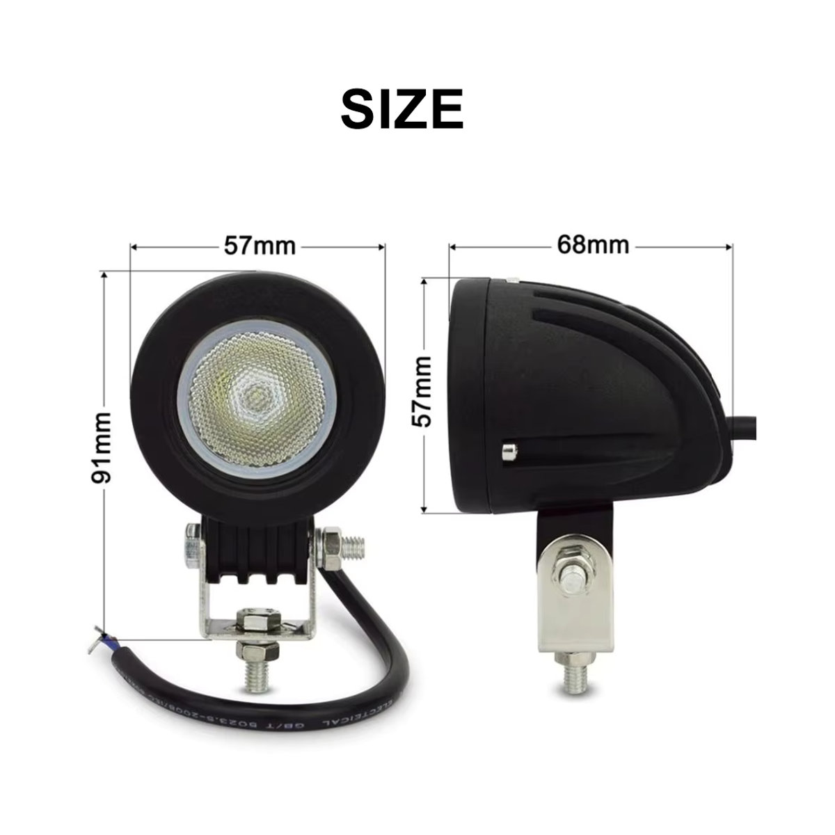 QIDEWIN 2er Set 10 W LED Arbeitsscheinwerfer für Offroad Motorrad 4x4 ATV mit Spot Strahl 6500 K 2 Zoll - Bild 3