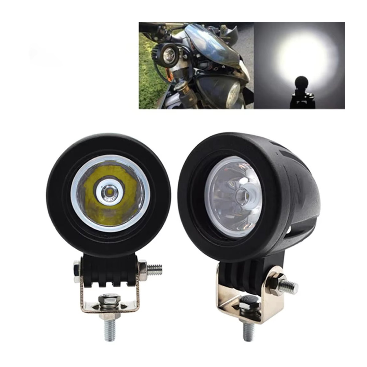 QIDEWIN 2er Set 10 W LED Arbeitsscheinwerfer für Offroad Motorrad 4x4 ATV mit Spot Strahl 6500 K 2 Zoll - Bild 6