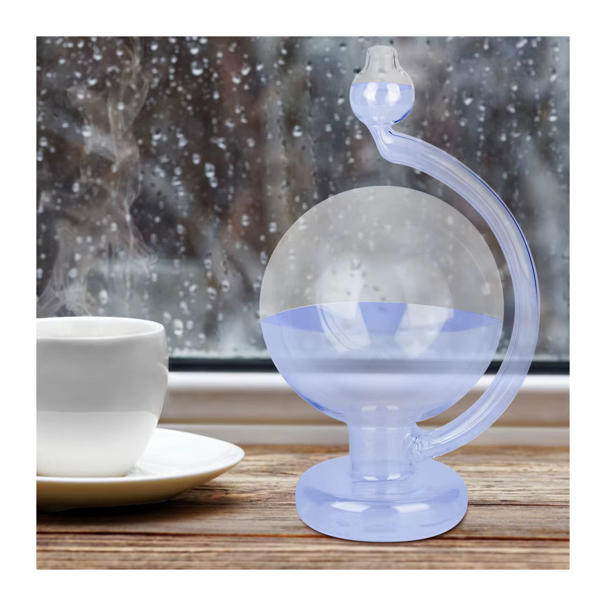 Qiilu Wettervorhersage-Glasflasche Barometer zur Dekoration in Blau - Bild 2