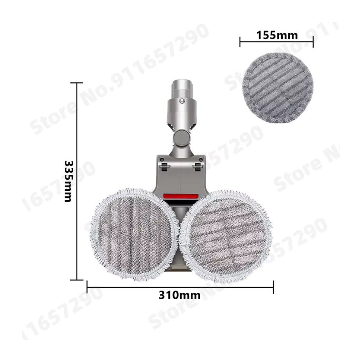 QIXIAO Zubehör Set für Dyson V7 V8 V10 V11 Staubsauger mit Mopp Kopf, Mopp Tuch und Wassertank in Grau - Bild 5