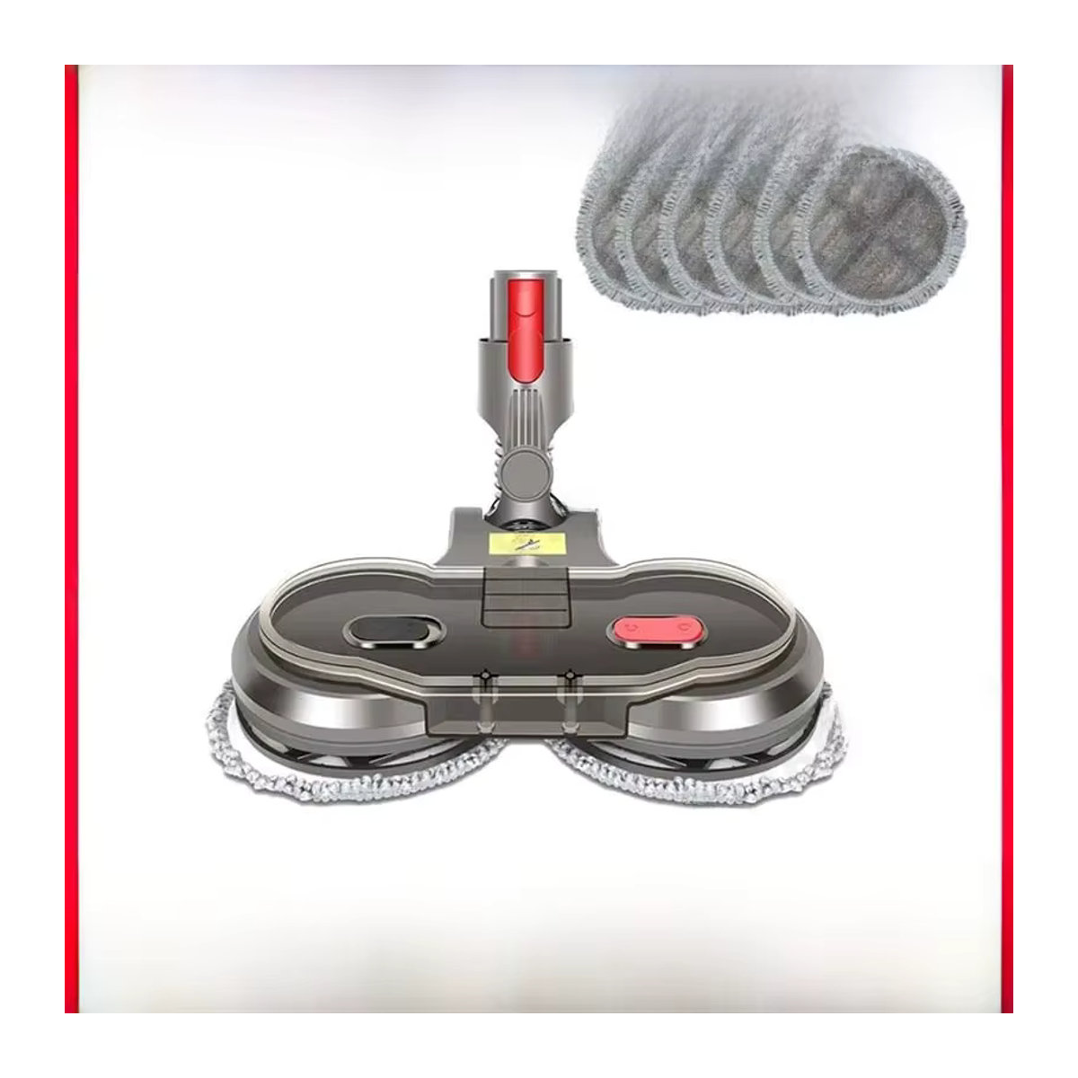 QIXIAO Zubehör Set für Dyson V7 V8 V10 V11 Staubsauger mit Mopp Kopf, Mopp Tuch und Wassertank in Grau - Bild 6