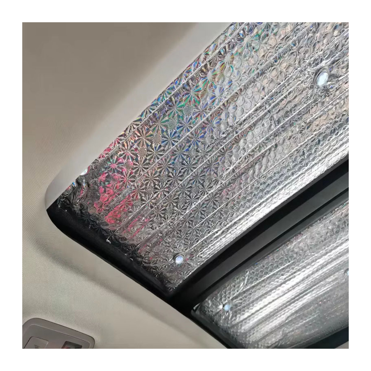 QIYOU Schiebedach-Sonnenschutz Set aus Aluminium für Volkswagen VW Touran 5T 2016–2023, 2er Pack Hitzeschild in Silber mit UV-Schutz - Bild 3