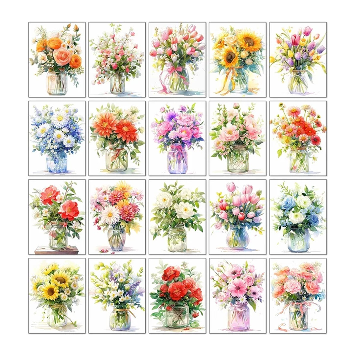 QIZITENG Diamantmalerei Set Volle Blume Serie mit Tulpen und Gänseblümchen als DIY Mosaik Stickerei in Mehrfarbig - Bild 1