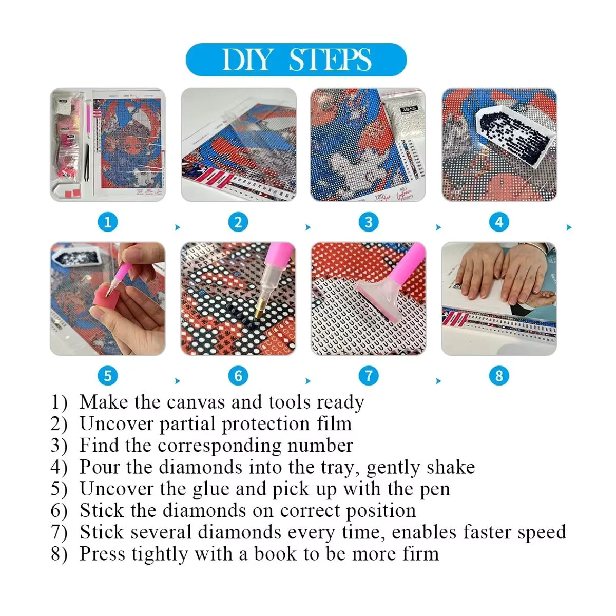QIZITENG Diamond Painting Set Städtische Architektur Mosaik Wanddeko DIY mit vollen Bohrern in Mehrfarbig - Bild 3