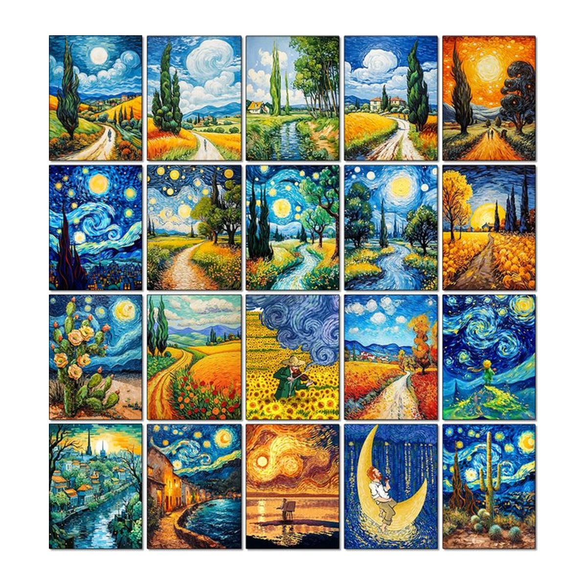 QIZITENG DIY 5D Diamond Painting Set mit buntem Sternenhimmel Motiv in Mehrfarbig, Abstract Kunsthandwerk zur Wanddekoration aus Kunststoff - Bild 1