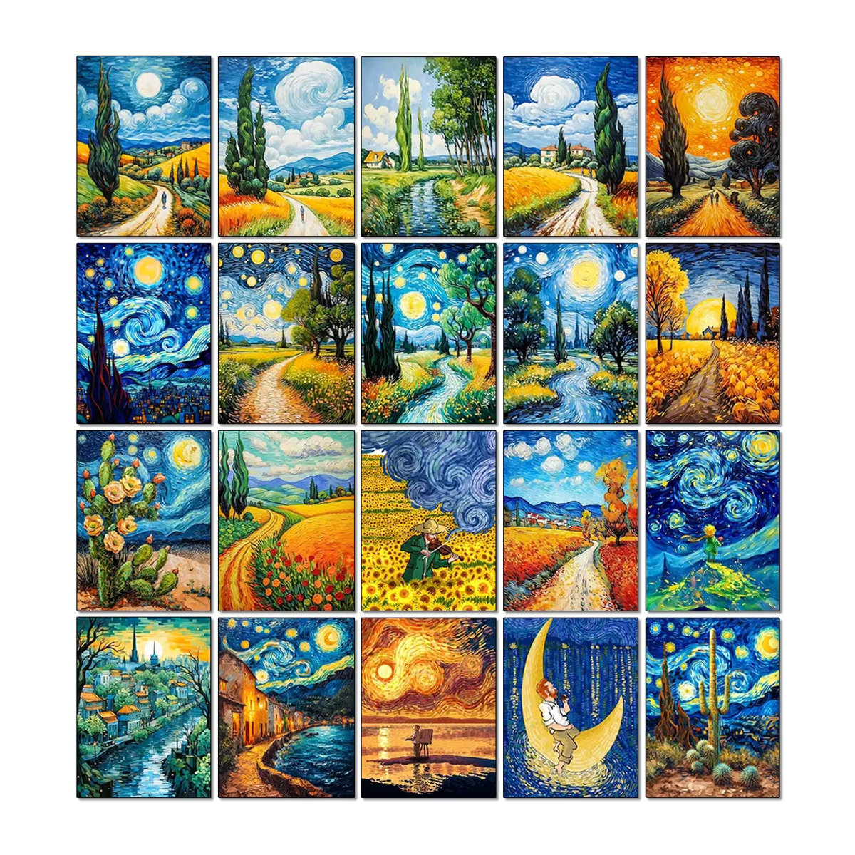 QIZITENG DIY 5D Diamond Painting Set mit buntem Sternenhimmel Motiv in Mehrfarbig, Abstract Kunsthandwerk zur Wanddekoration aus Kunststoff - Bild 4