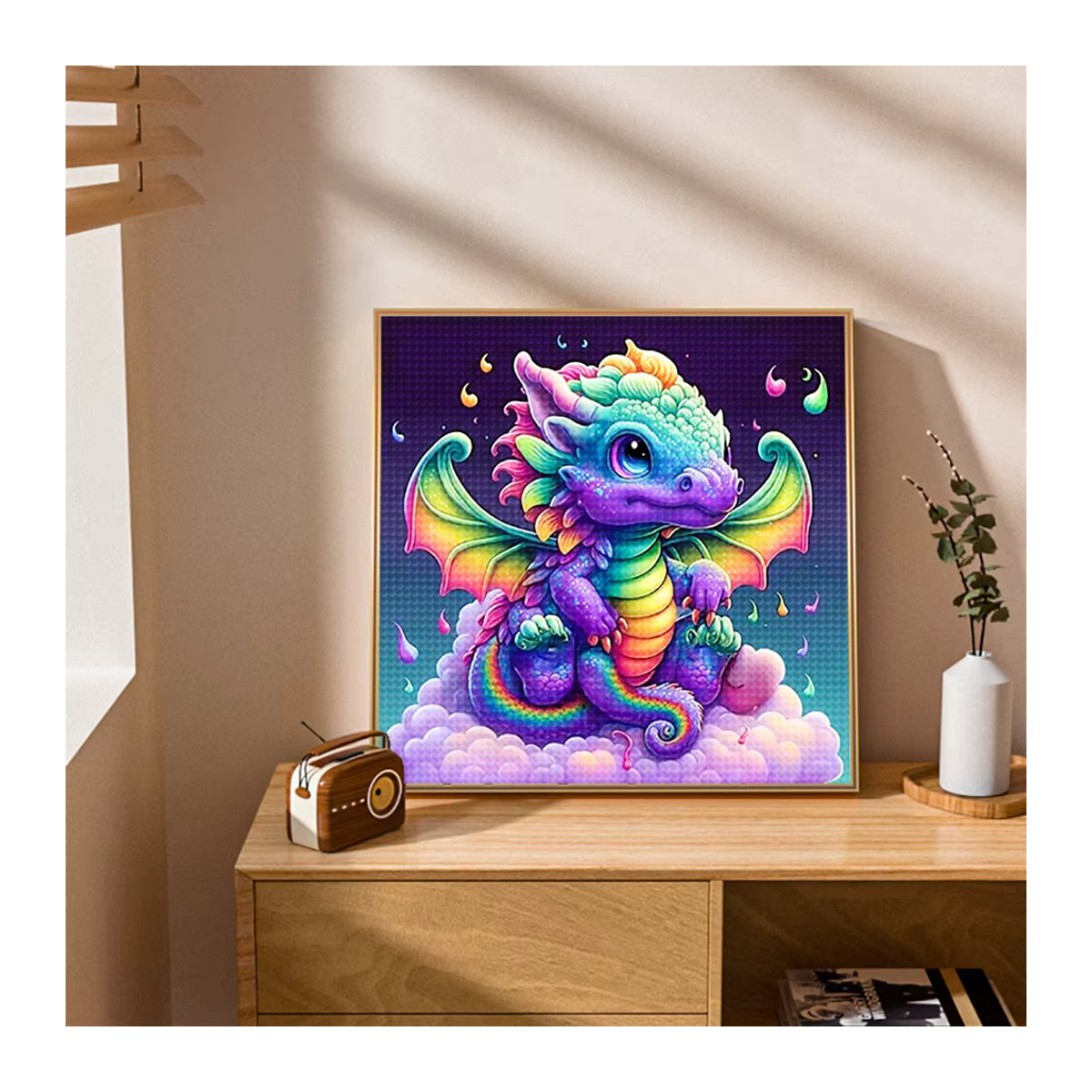 QIZITENG DIY Diamantmalerei Niedlicher Drachen Baby Mosaik Set mit Strass Steinen in Mehrfarbig - Bild 2
