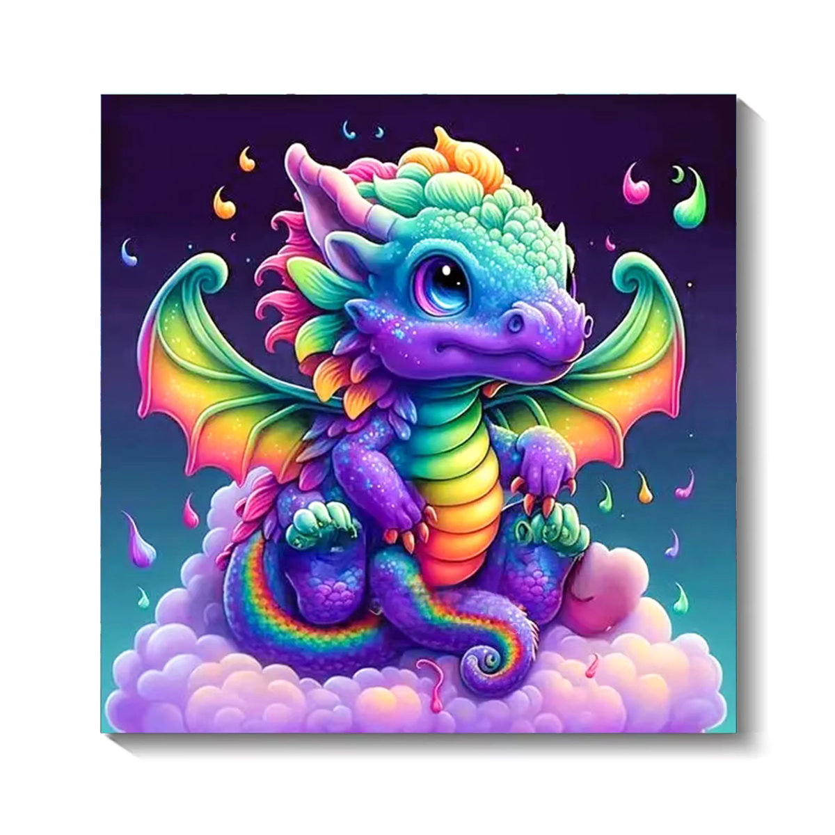 QIZITENG DIY Diamantmalerei Niedlicher Drachen Baby Mosaik Set mit Strass Steinen in Mehrfarbig - Bild 4