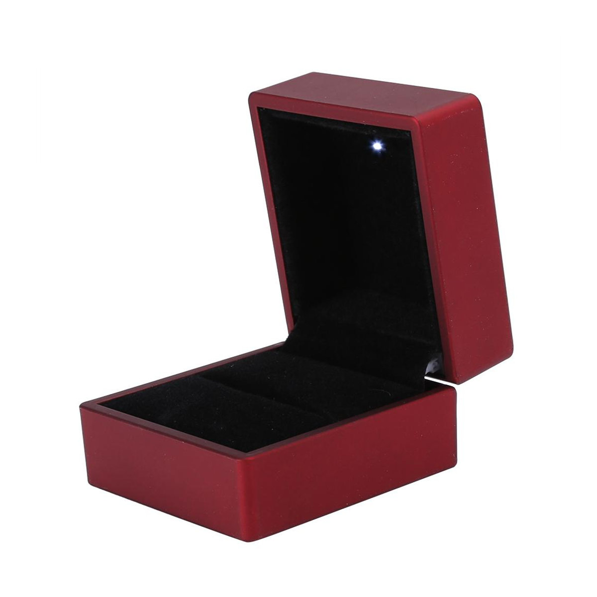 Quadratische Schmuckbox von TOMTOP JMS mit LED-Licht für Ringe, Ohrringe oder Münzen in Rot oder Schwarz - Bild 6