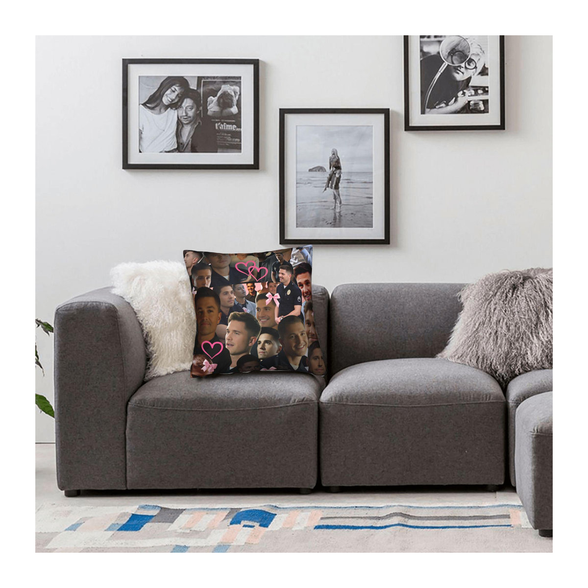 Quadratischer Kissenbezug Tim Bradford The Rookie für Couch und Schlafzimmer, B/B/B: 40,6 x 40,6 cm - Bild 6