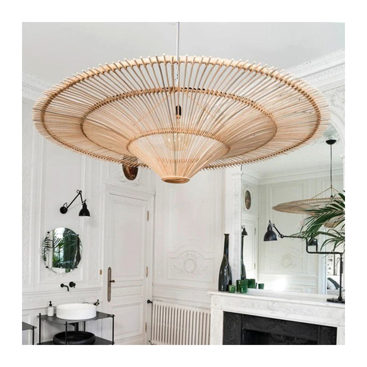 Queen Lifedecor Pendelleuchte aus Rattan im Wabi Sabi Design, Natur Braun - Bild 1