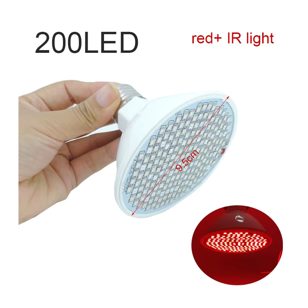 QvvCev E27 LED Pflanzenwachstumslampe mit 620 nm, 660 nm und 850 nm Wellenlängen für Infrarot-Phototherapie und Pflanzenpflege - Bild 4