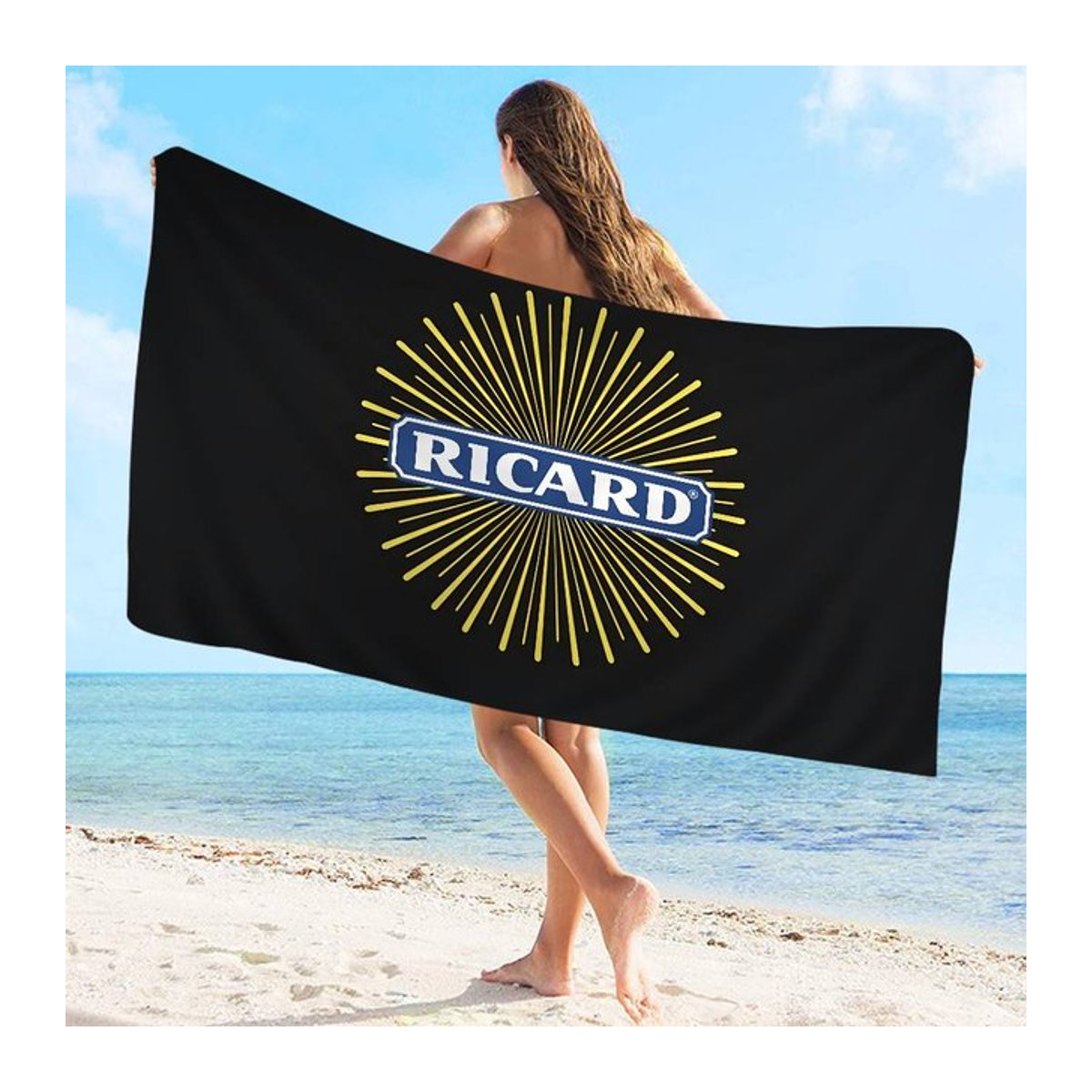 R-RicardS Logo Mikrofaser Strandtuch schnelltrocknend für Schwimmbad und Reise B: 70 cm, H: 140 cm - Bild 1
