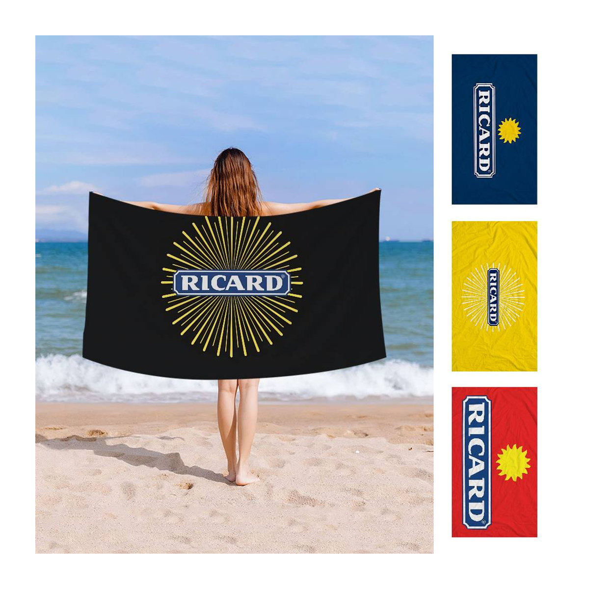 R-RicardS Mikrofaser Strandtuch multicolor, schnelltrocknendes Handtuch für Schwimmbad, Reise und Yoga, Breite: 137 cm, Höhe: 178 cm - Bild 5