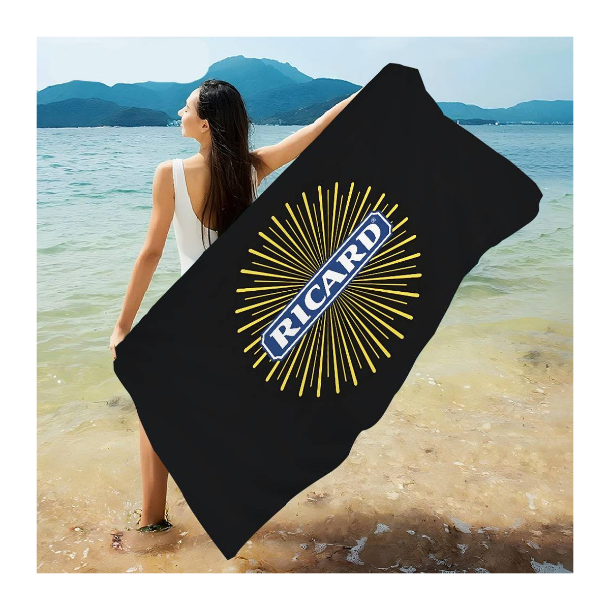 R-RicardS Mikrofaser Strandtuch multicolor, schnelltrocknendes Handtuch für Strand, Schwimmbad und Reisen, B: 75 cm, H: 150 cm - Bild 3