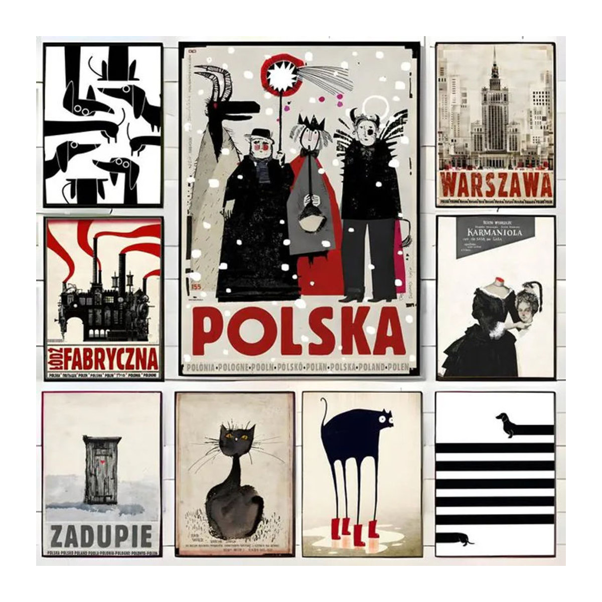 R-Ryszard K-Kaja Artworks Vintage Poster mit Tiermotiv, mehrfarbiges Wandbild auf Papier, ungerahmt, Hochformat - Bild 1