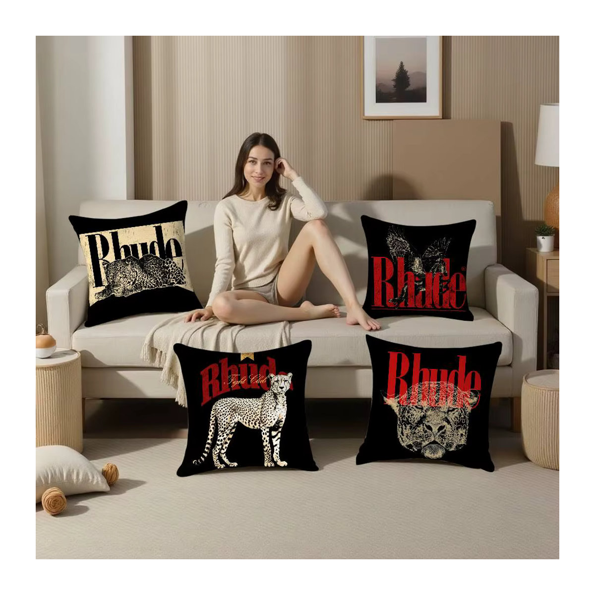 R_RHUDEs Kissenbezug aus weichem Plüschstoff mit doppelseitigem Druck für dein Sofa oder Deko-Kissen - Bild 4