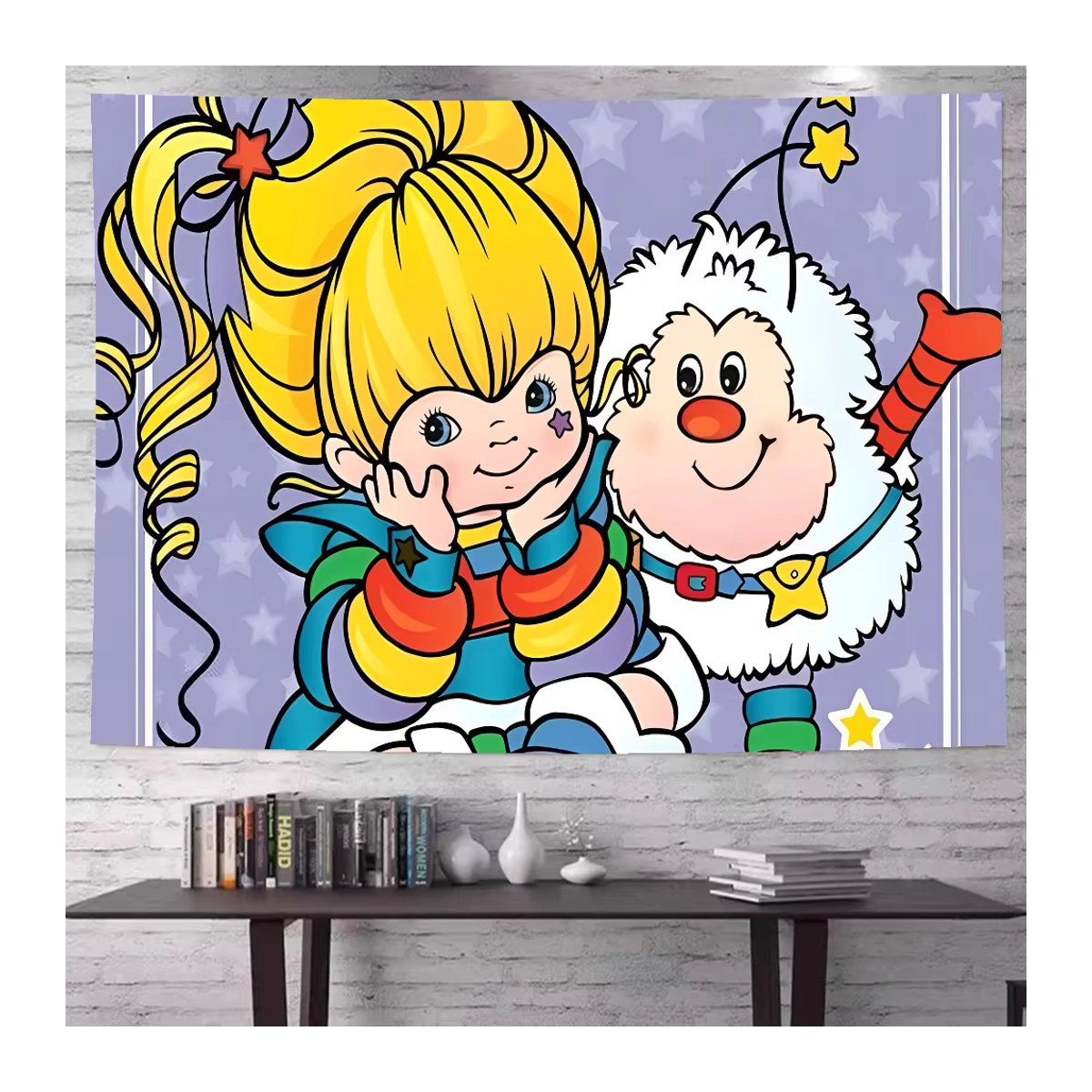 Rainbow Brite Fotografie-Hintergrund für Kindergeburtstage, mehrfarbig, Textil, rechteckig - Bild 3