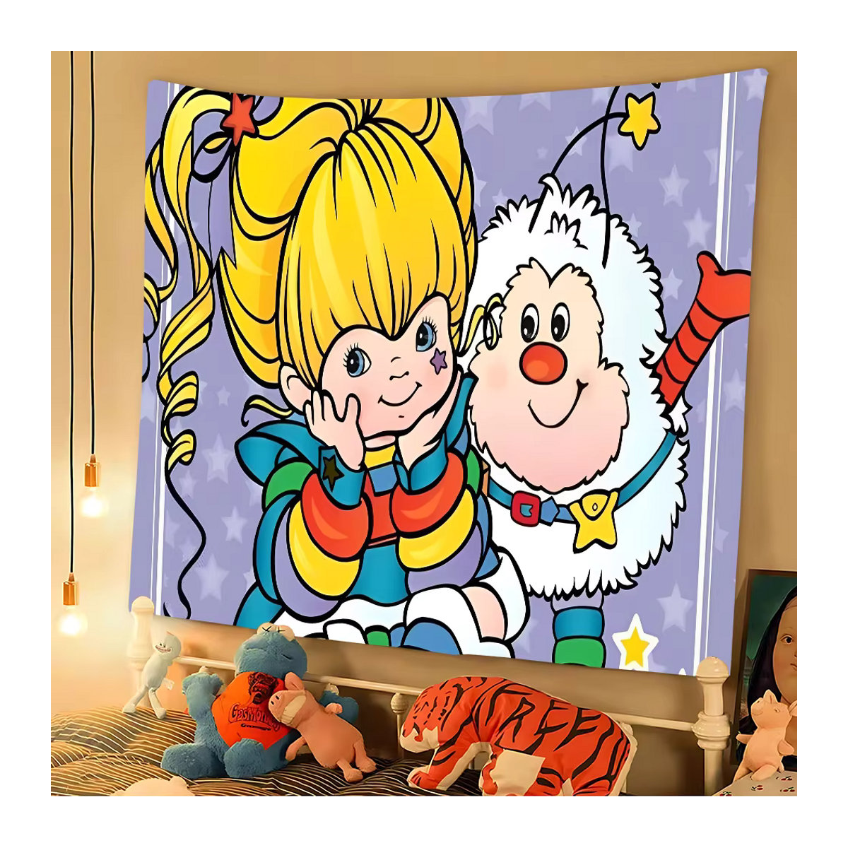 Rainbow Brite Fotografie-Hintergrund für Kindergeburtstage, mehrfarbig, Textil, rechteckig - Bild 4