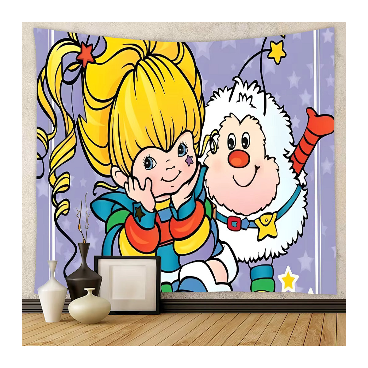 Rainbow Brite Fotografie-Hintergrund für Kindergeburtstage, mehrfarbig, Textil, rechteckig - Bild 5